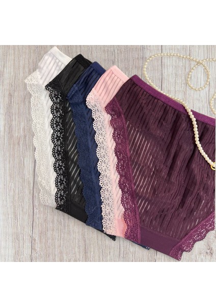 Tül Detaylı Lacivert Slip Külot 38-40 B