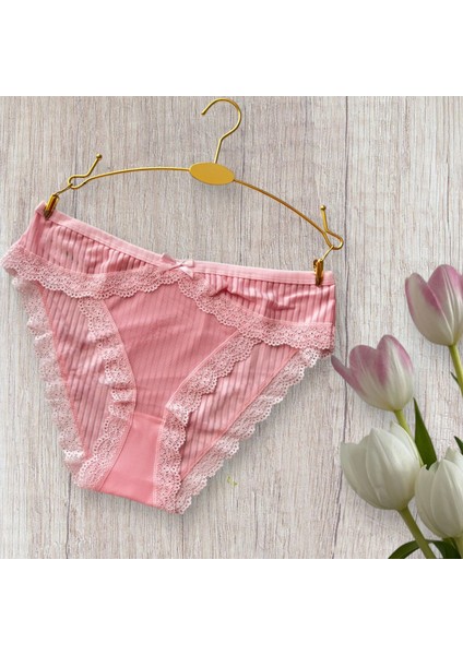 Tül Detaylı Pembe Slip Külot 38-40 B