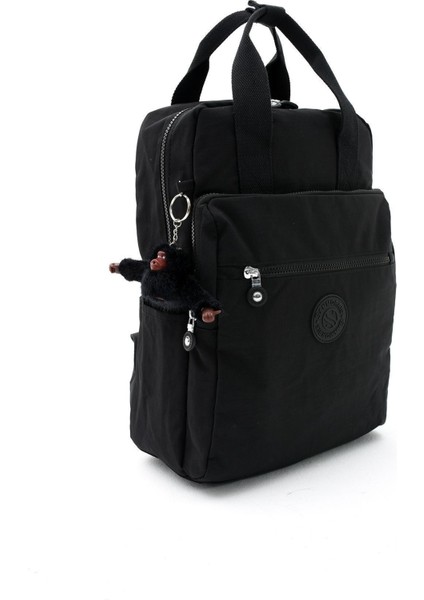 Unisex Suya Dayanıklı Krinkıl Kumaş Çok Gözlü Büyük Boy Laptop Okul ve Sırt Çantası