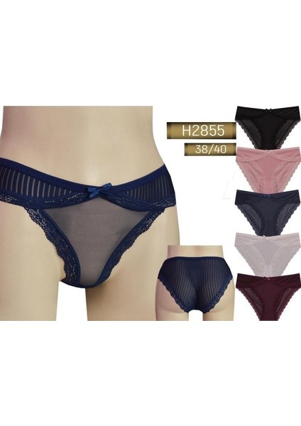 Tül Detaylı Mürdüm Slip Külot 38-40 B
