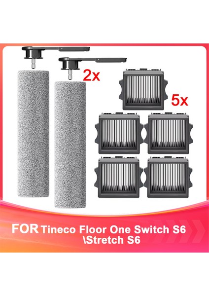 Tineco Floor One Switch S6/stretch S6 Parçaları Islak Kuru Elektrikli Süpürge Sarf Malzemeleri Rulo Fırça Hepa Filtre Aksesuarları (Yurt Dışından)