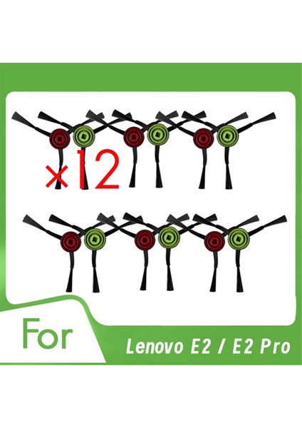 Lenovo E2 / E2 Pro Elektrikli Süpürge Aksesuarları Için 12 Adet Yan Fırça Temizleyici Parçaları Değiştirme (Yurt Dışından)