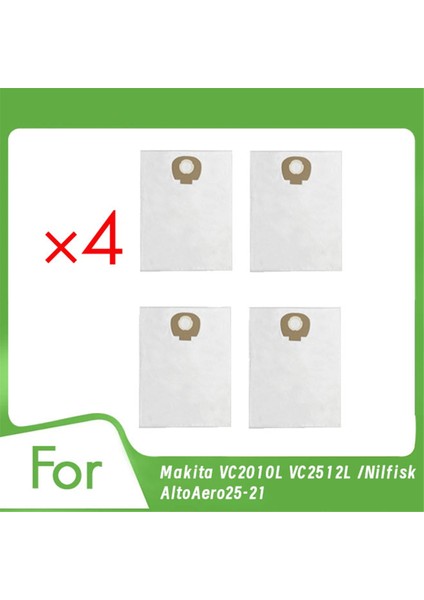 Makita VC2010L VC2512L / Nilfisk ALTOAERO25-21 Elektrikli Süpürge Için 4 Adet Toz Torbası Gelişmiş Temizleme Verimliliği (Yurt Dışından)