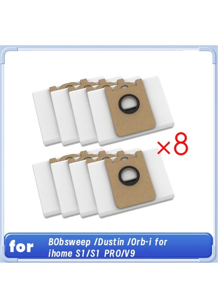3,5 L Tek Kullanımlık Toz Torbası Yedek Kitleri Bobsweep / Dustin / Orb-I Için Ihome S1/s1 Pro/v9 Robot Süpürge 8 Adet (Yurt Dışından)