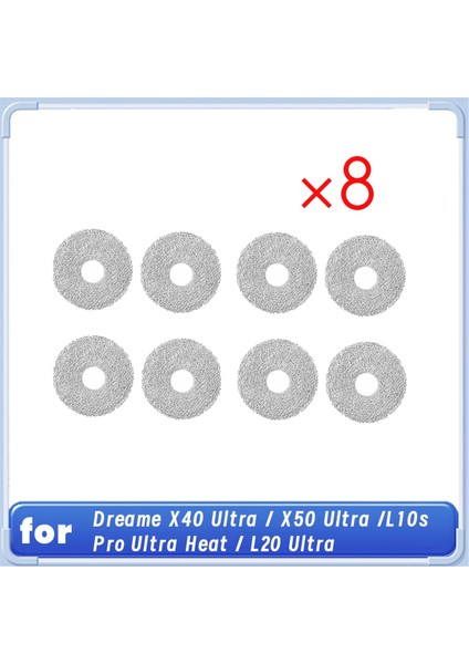 Dreame X40 ULTRA/X50 ULTRA/L10S Pro Ultra HEAT/L20 Ultra Temizleme Bezi Robot Süpürge Parçaları Değişimi 8 Adet (Yurt Dışından)