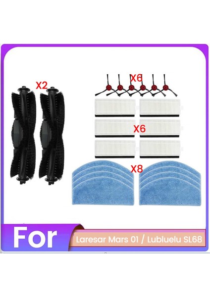Laresar Mars 01 Için 22 Adet Fırça Filtresi ve Paspas Bezi Seti Lubluelu SL68 Elektrikli Süpürge Yedek Parçaları (Yurt Dışından)
