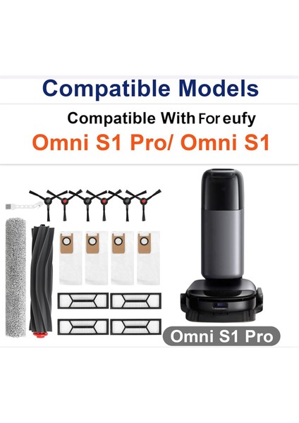 Eufy Omni S1 Pro Robot Süpürge Yedek Parçaları Için 17 Adet Ana Fırça Yan Fırça Yıkanabilir Filtre Toz Torbası Tekerlekli Paspas (Yurt Dışından) fırsatları