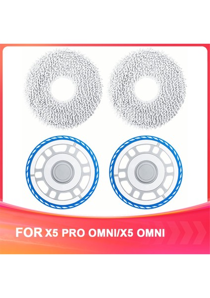 Ecovacs Deebot X5 Pro Omni/x5 Omni Robot Süpürge Yedek Parçaları Için Yedek Tutuculu 2 Set Paspas Bezi (Yurt Dışından)
