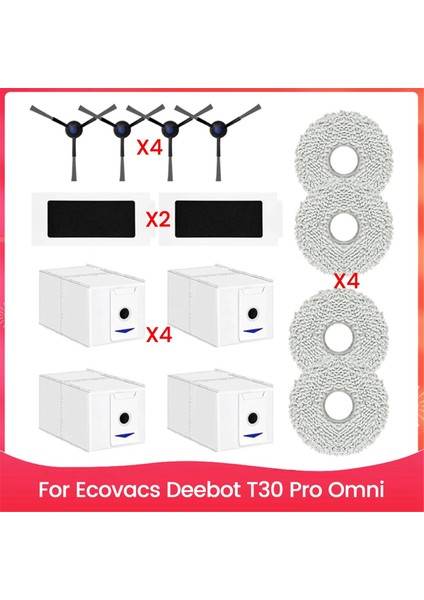 Ecovacs Deebot T30 Pro Omni Robot Süpürge Yan Fırça Hepa Filtre Yedek Parçalar Aksesuarlar Yedek (Yurt Dışından)