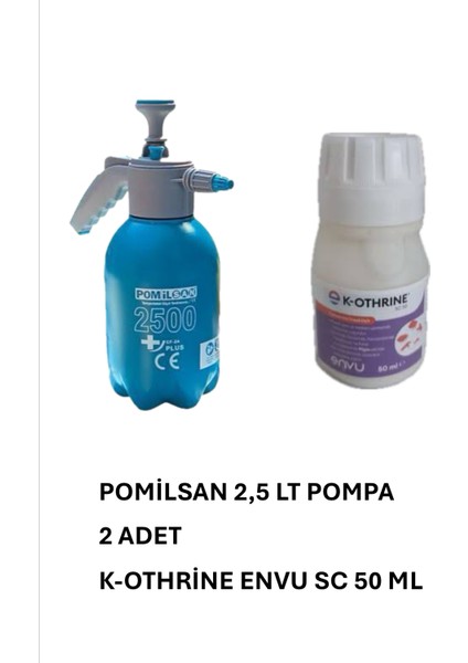 2 Adet K-Othrine SC50 50 ml Tahtakurusu İçin ve 2,5 lt Pomilsan Basınçlı Pompa