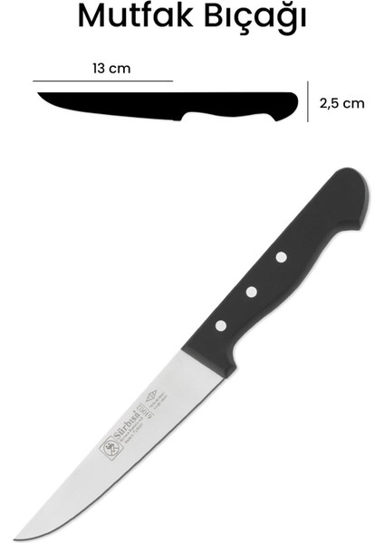 Siyah 61002 Çok Amaçlı Mutfak Bıçağı, Dayanıklı ve Şık Tasarım