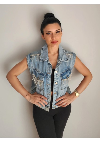 Tasarım Denim Yelek