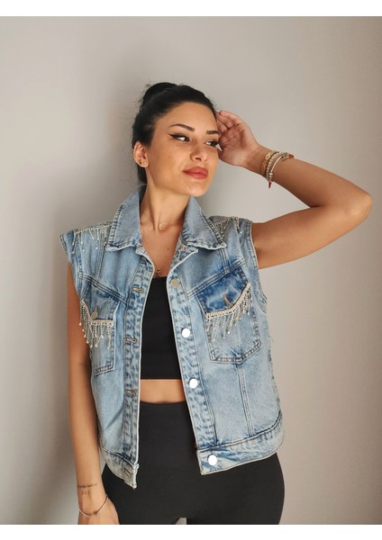 Tasarım Denim Yelek