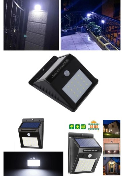 Sensörlü Solar Duvar Lambası, 20 LED ile Enerji Tasarrufu ve Şık Tasarım
