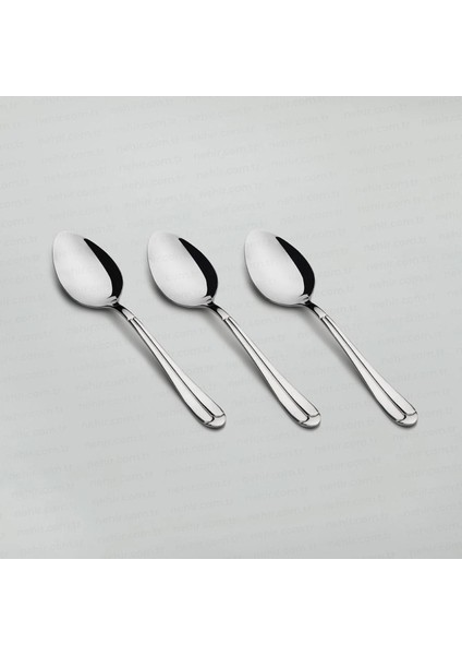 Gri 6'lı Sade Yemek Kaşıkları Seti, Şık ve Kullanışlı Tasarım.