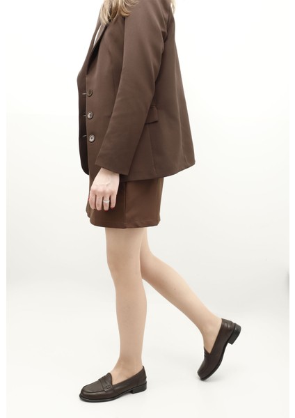 Gön Hakiki Deri Yuvarlak Burun Kısa Topuklu Loafer Kadın Günlük Ayakkabı 24138 fiyatları