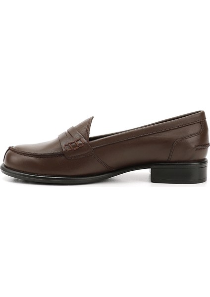 Gön Hakiki Deri Yuvarlak Burun Kısa Topuklu Loafer Kadın Günlük Ayakkabı 24138 fırsatları