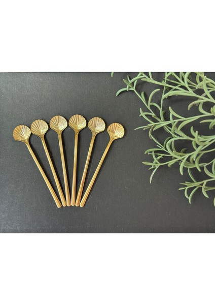 6'lı Altın Renkli Çay, Tatlı ve Karıştırma Kaşık Seti fırsatları