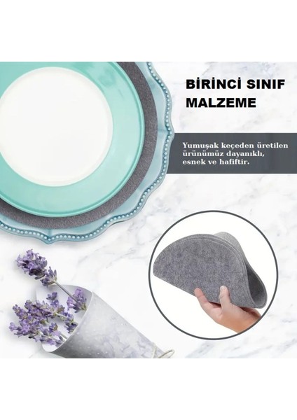 24 Parça Gri Keçe Tabak ve Kase Koruyucu Organizer fiyatları