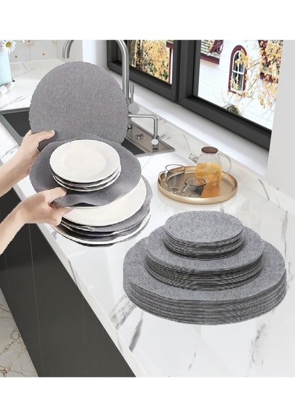24 Parça Gri Keçe Tabak ve Kase Koruyucu Organizer indirimleri