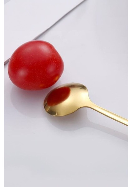 12'li Çelik Gold Latte Kahve Karıştırma Kaşığı, 15 Cm, Şık ve Kullanışlı Set fırsatları