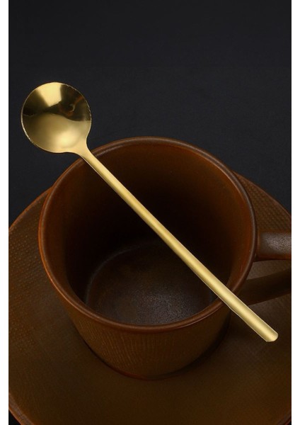 6 Adet Çelik Gold 15 cm Latte Kahve Karıştırma Kaşığı Seti indirimleri