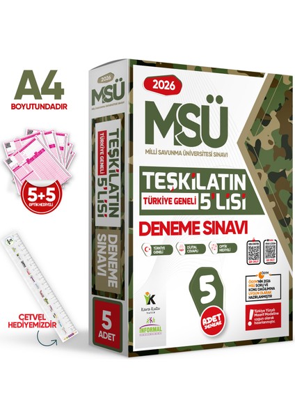 2026 MSÜ Teşkilatın 5’lisi Özgün Deneme Paketi Yeni Nesil Türkiye Geneli Çözümlü fiyatları