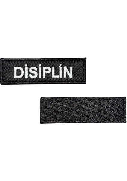 Siyah Zemin Disiplin Yazılı Nakış Patch - 10X3 cm fiyatları