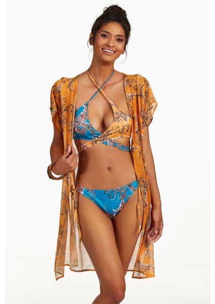 - Şal Desenli Önü Açık Kısa Pareo fiyatları