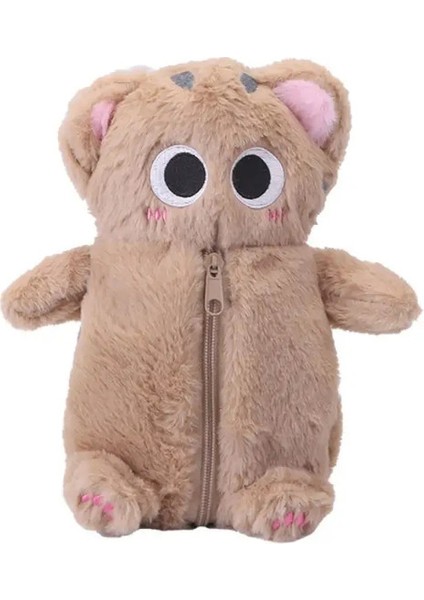 Siyam Kedi Peluş Kalem Kutusu Doldurulmuş Hayvan Büyük Kapasiteli Kırtasiye Çantası Sevimli Tasarım Karikatür Bebek Kedi Kalem Çantası Kalem Kutusu Renk: Haki (Yurt Dışından)