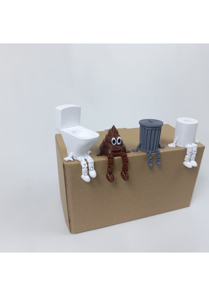 4 Lü Eğlenceli Dekoratif Banyo Seti(Klozet-Çöp Kovası-Tuvalet Kağıdı-Kaka) fiyatları