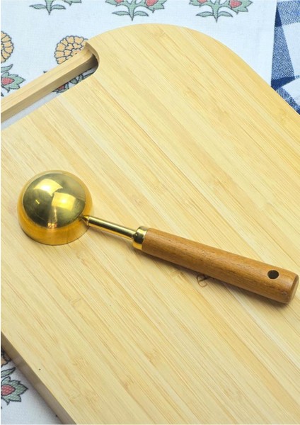 Ahşap Saplı 30 ml Altın Renk Ölçü Kaşığı, Kahve ve Mutfak Kullanımı Için Ideal modelleri