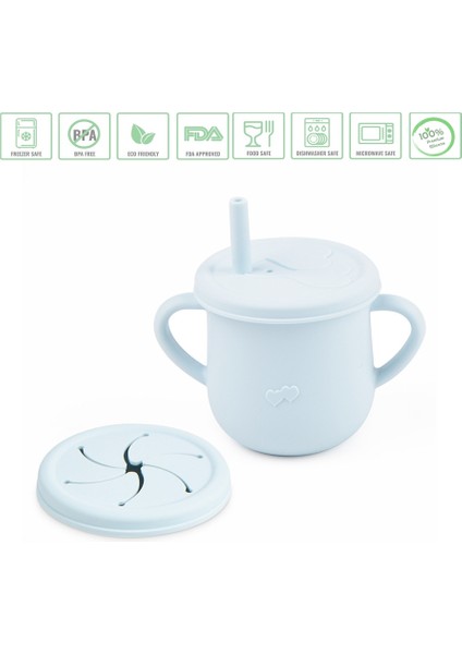 Silikon Pipetli Bardak, ( Alıştırma Bardağı ) Çerez Kapağı