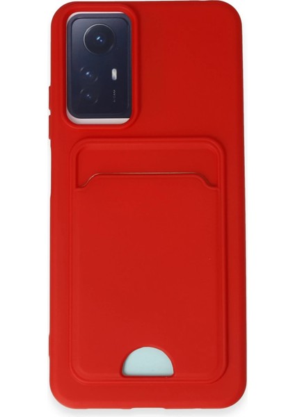 Xiaomi Redmi Note 12S Kılıf Kelvin Kartvizitli Silikon - Kırmızı Svlrs