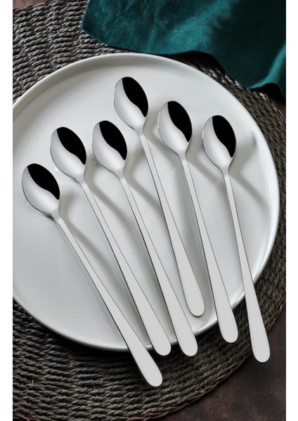 6'lı 18/10 Paslanmaz Kokteyl Kaşık Seti, Şık ve Dayanıklı Tasarım