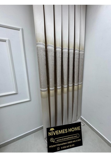 Nivemeshome Nilüfer V -5228 1/3 Sık Pileli Fon Perde Apm