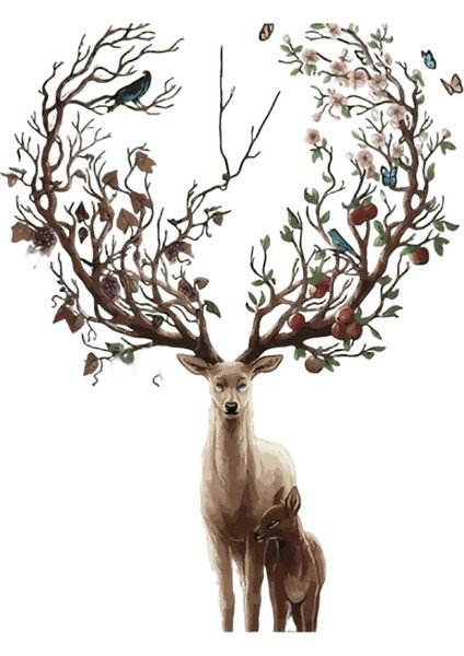 Geyik Ren Geyiği Sika Dıy Dijital Yağlı Boya Sayılarla Boyama Boya Çizim Boyama Numarası Tuval El Boyalı Modüler Resim Renk: Stil C / Boyut (Cm): 1 Takım (Yurt Dışından)