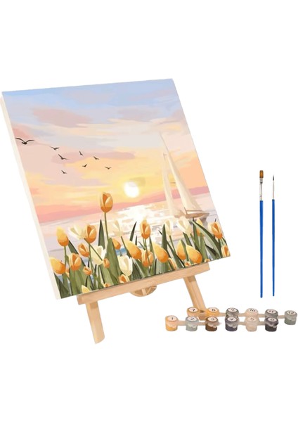 Sayılarla Yağlı Boya Çerçeveli Tuval Üzerine Çiçek Yetişkinler Için El Yapımı Çizim Boyaları Resim Numaraya Göre Boyama Dekorasyon Sanatı Renk: F (Yurt Dışından)