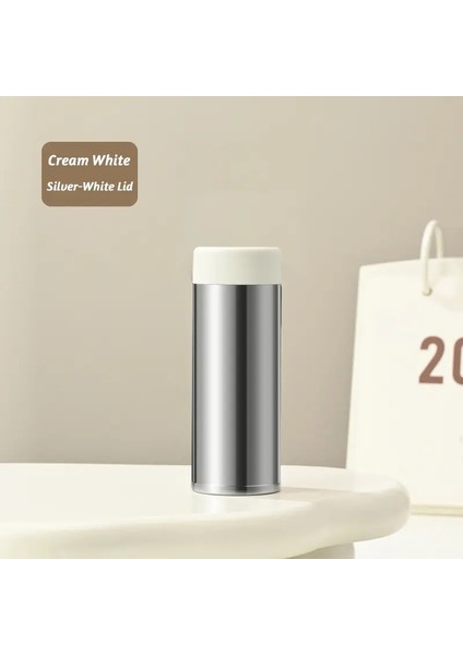 120ML Küçük Kapasite 316 Paslanmaz Çelik Taşınabilir Vakum Termal Yalıtım Tumbler Termos Kupası Cep Kupası Küçük Su Şişesi Kapasite: 120ML/RENK: Gümüş-Beyaz Kapak (Yurt Dışından)