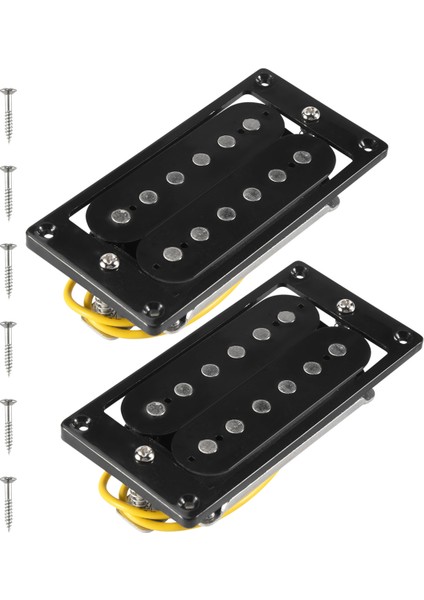 2 Adet (1 Set) Siyah Humbucker Çift Bobinli Elektrik Gitar Manyetikleri + Çerçeve Vidası (Yurt Dışından)