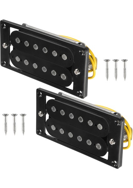 2 Adet (1 Set) Siyah Humbucker Çift Bobinli Elektrik Gitar Manyetikleri + Çerçeve Vidası (Yurt Dışından)
