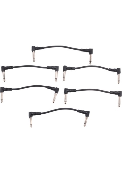6 x Elektrik Gitar Kablosu 6 Inç 1/4 Sağ Açı Efekt Pedal Bağlantı Kablosu Siyah (Yurt Dışından) modelleri