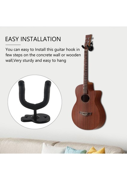 2 Adet Gitar Duvar Askısı,elektrikli Klasik Bas Gitar Kancaları Ukulele Duvar Standları Ev ve Stüdyo Için (Yurt Dışından) fiyatları