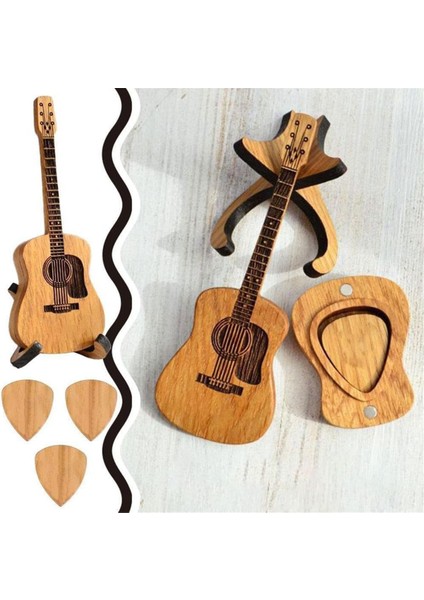 3set Sherum Strumbox, Sheremart Strumbox, 3 Adet Gitar Penası ile Ahşap Akustik Gitar Penası Kutusu, Gitar Penası Vitrin Kutusu (Yurt Dışından) modelleri