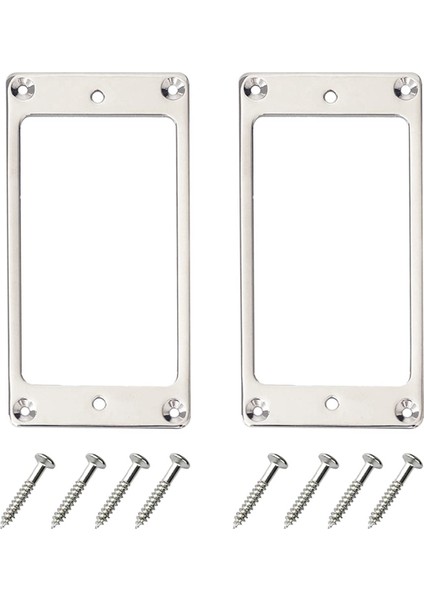 Metal Humbucker Manyetik Halkası Kapak Çerçevesi Değişimi Lp Gitar Montajlı Elektrik Gitarlarla Uyumlu (Gümüş) (Yurt Dışından)
