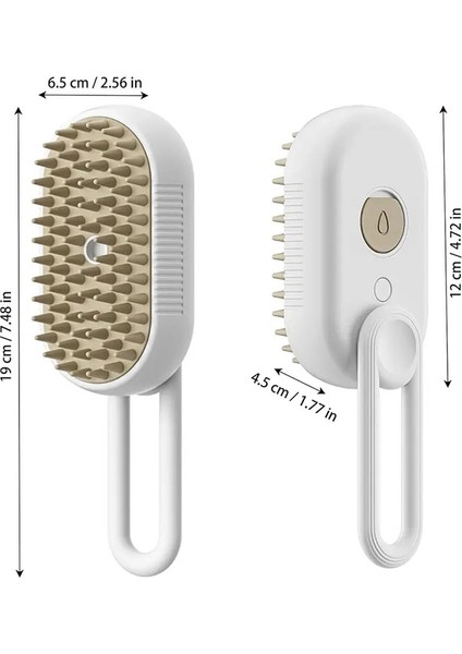 Pet Steam Brush Steamy Dog Brush Electric Spray 3 In 1 Cat Hair Removal Brushes For Dogs Cats Mage Removing Pet Grooming Comb Renk:beyaz (Yurt Dışından)
