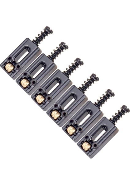 6 Adet Metal Gitar Köprü Eyeri Top Silindir Tel Tremolo Köprü Eyerleri Elektrik Gitar Yedek Parçaları, Siyah (Yurt Dışından)