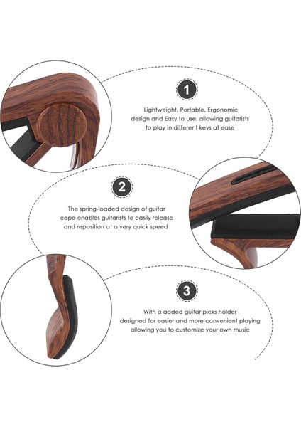 Gitar Capo, Pick Holder ve Akustik Elektro Gitar, Ukulele, Mandolin, Banjo Için 4 Gitar Penası (Yurt Dışından) fiyatları