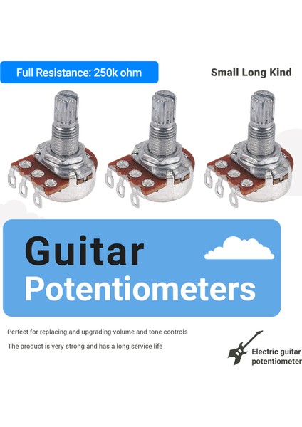 Gitar Küçük Boy Potlar B250K Potansiyometreler Gitar Bas Parçaları Için (10'lu Paket) (Yurt Dışından) fırsatları