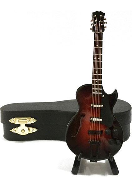 Mini Elektrik Gitar Modeli Minyatür Dekorasyon Müzik Aletleri Kılıf ve Stand Ile, 12CM (Yurt Dışından) fırsatları
